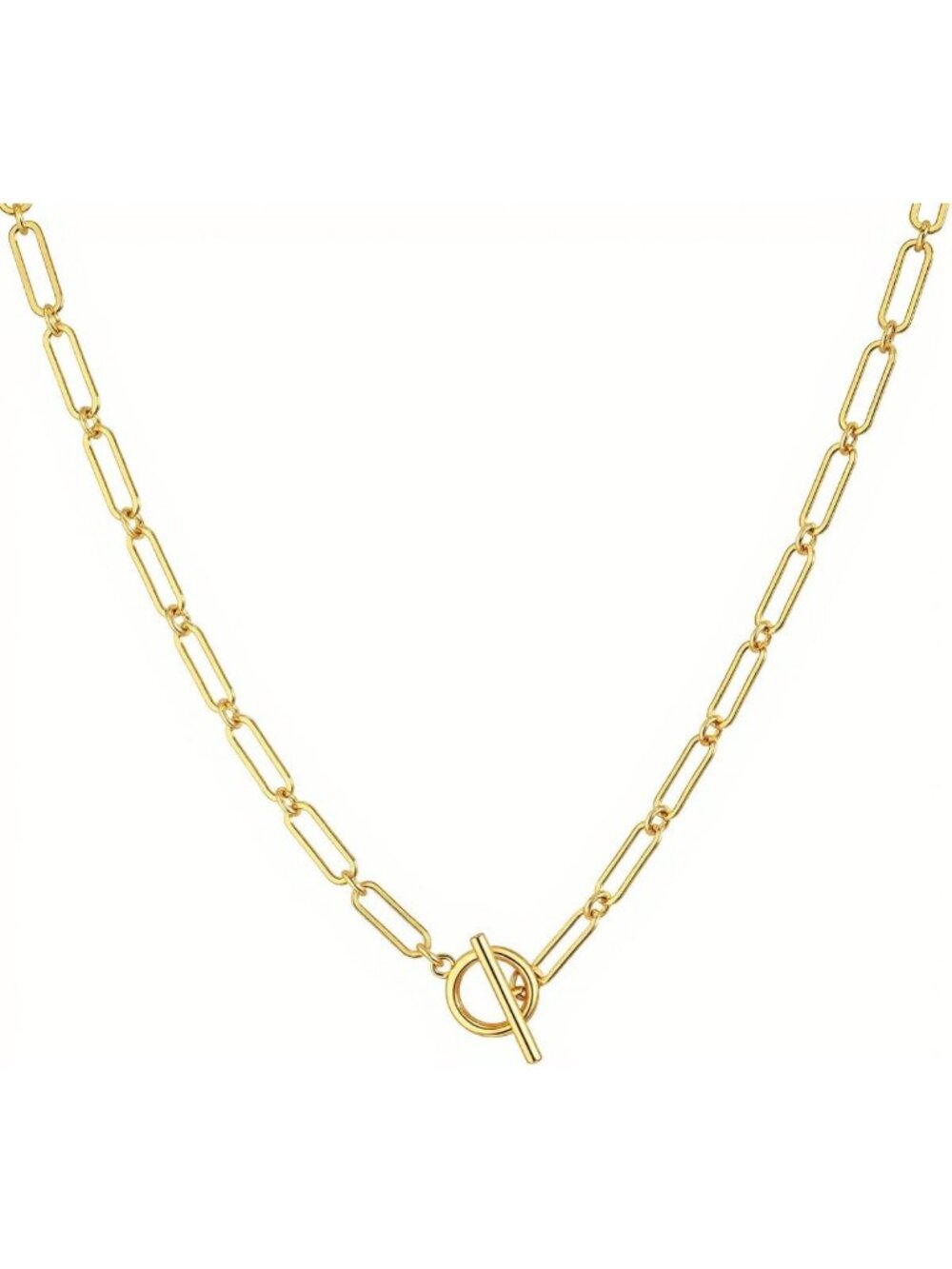 Trendy 14K Gold Plated Thick Rope Paperclip Chain Necklace for Women - Picture 9 of 9